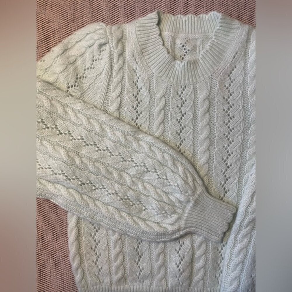NEW Needle & Thread Midline Jumper Sweater Alpaca Wool Blend Mint Green | size S - Picture 8 of 10